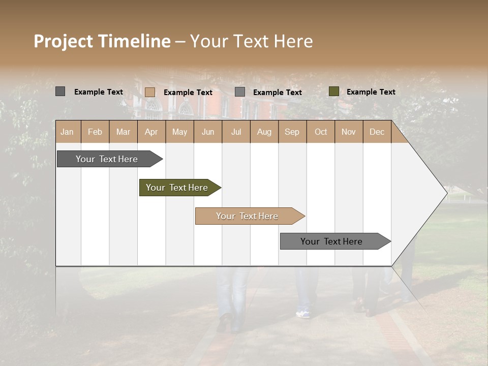 Students Walking To College PowerPoint Template