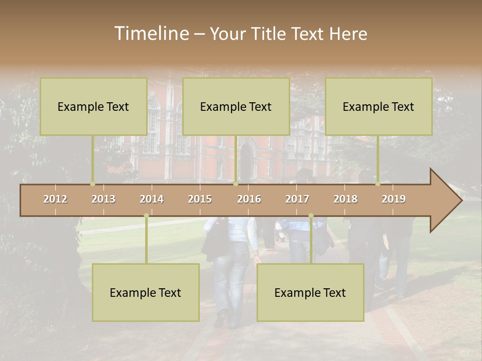 Students Walking To College PowerPoint Template