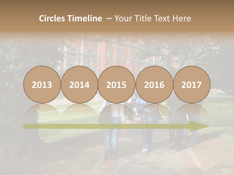 Students Walking To College PowerPoint Template