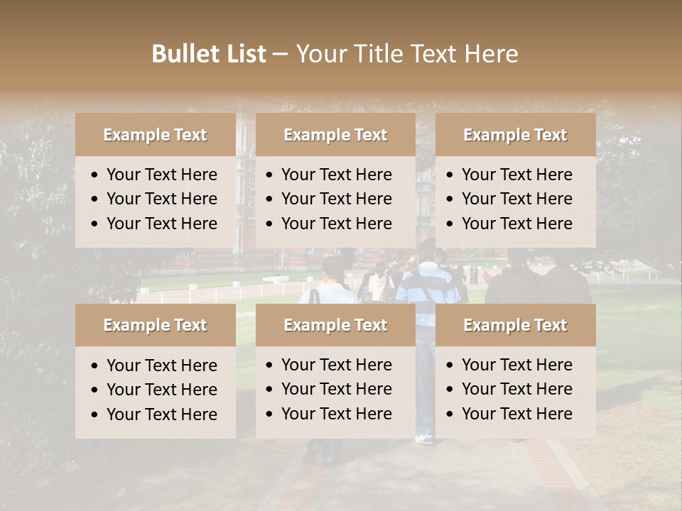 Students Walking To College PowerPoint Template