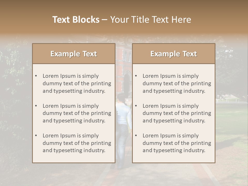 Students Walking To College PowerPoint Template
