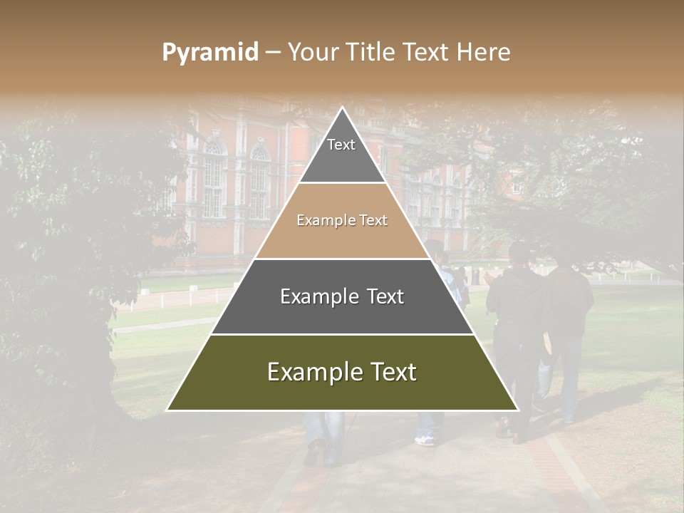 Students Walking To College PowerPoint Template