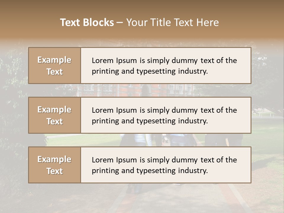 Students Walking To College PowerPoint Template