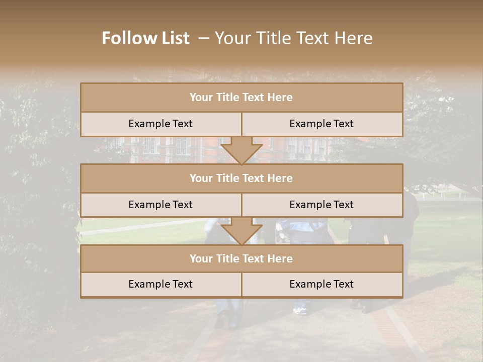 Students Walking To College PowerPoint Template