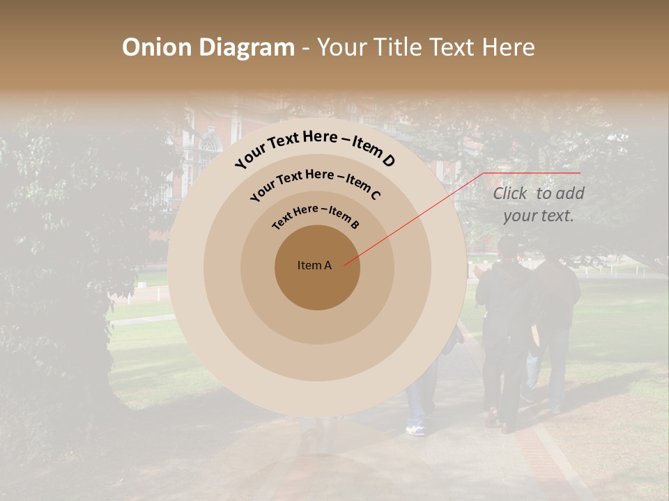 Students Walking To College PowerPoint Template