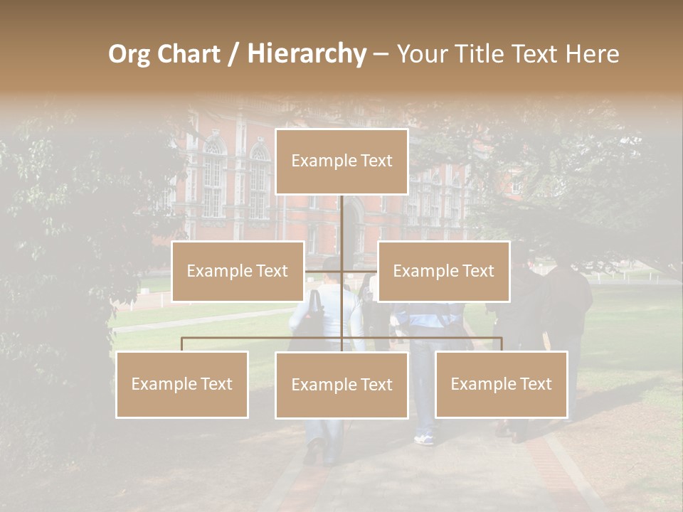 Students Walking To College PowerPoint Template