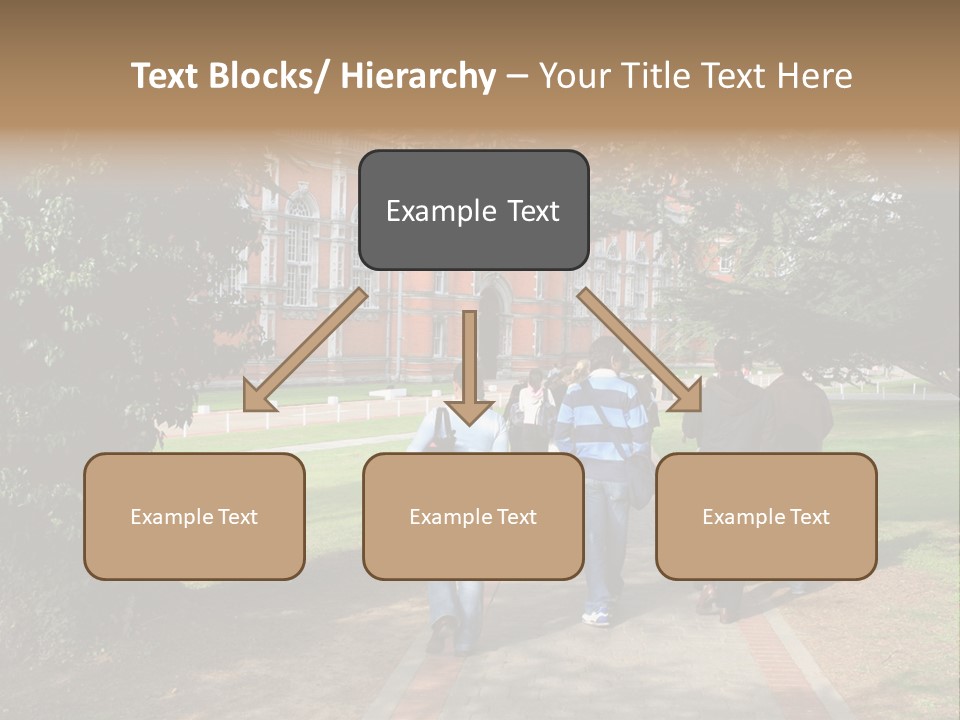 Students Walking To College PowerPoint Template