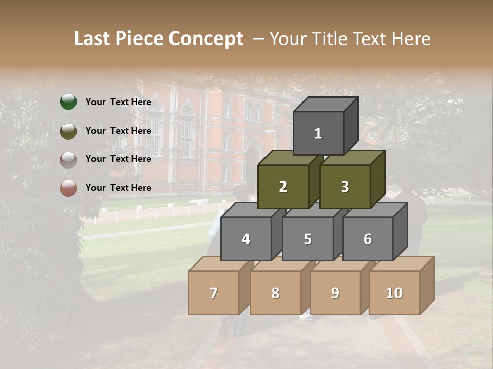 Students Walking To College PowerPoint Template