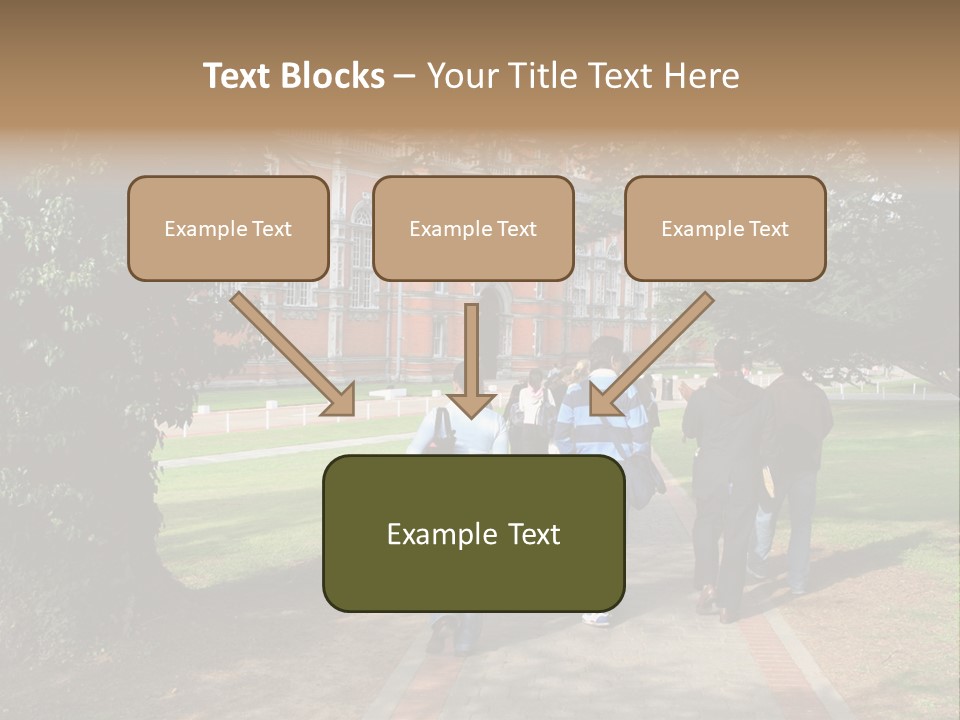 Students Walking To College PowerPoint Template