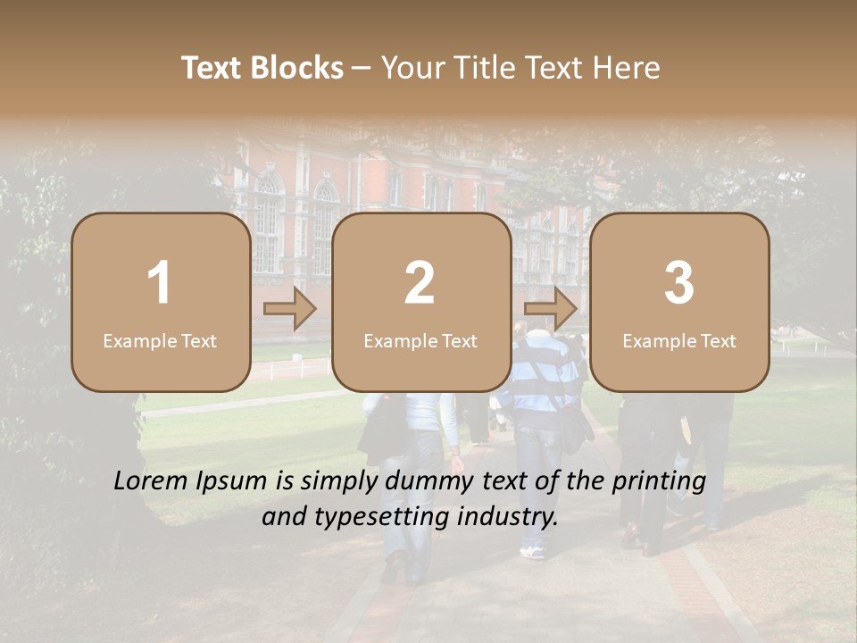 Students Walking To College PowerPoint Template