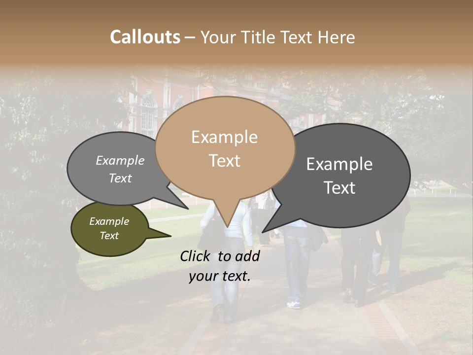 Students Walking To College PowerPoint Template