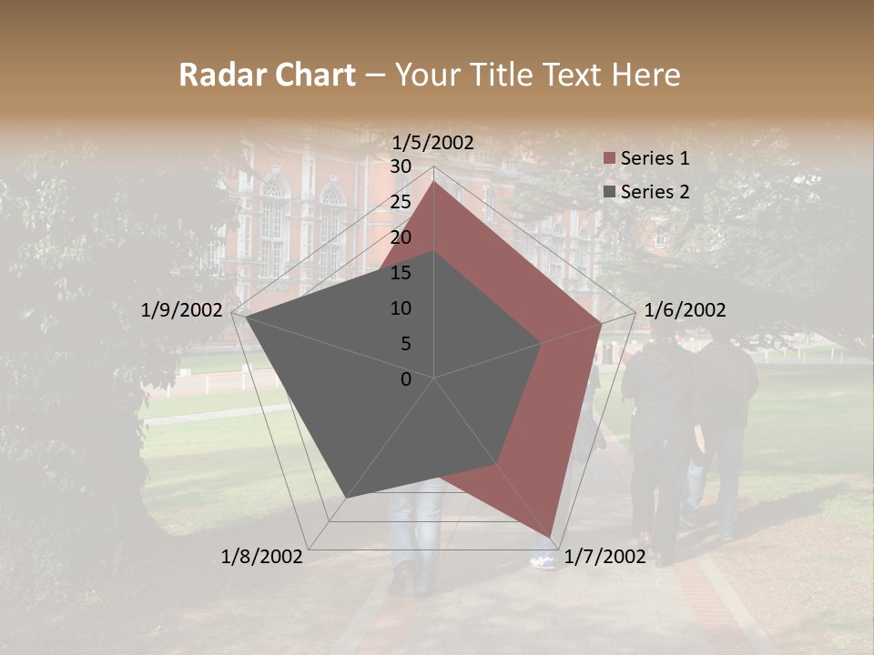 Students Walking To College PowerPoint Template