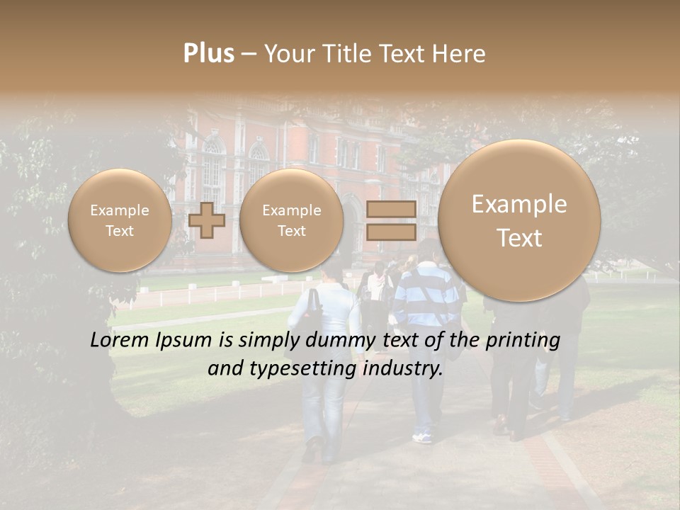 Students Walking To College PowerPoint Template