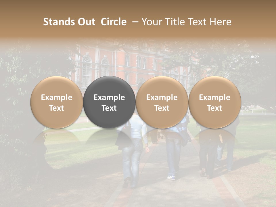 Students Walking To College PowerPoint Template