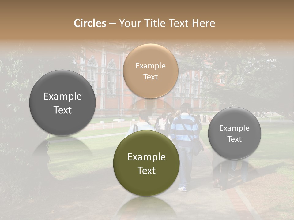 Students Walking To College PowerPoint Template