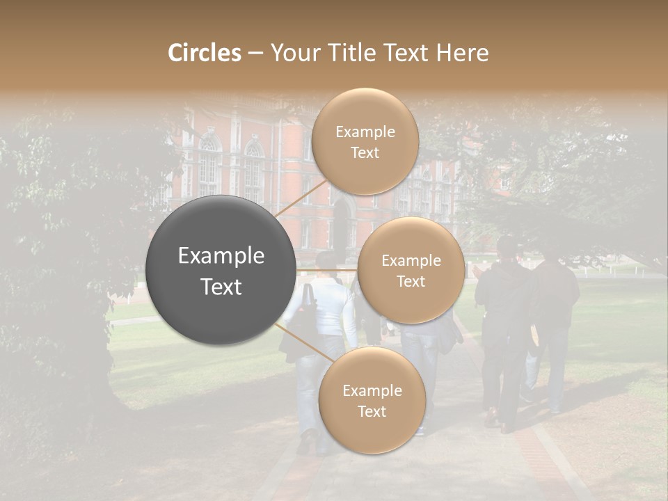 Students Walking To College PowerPoint Template