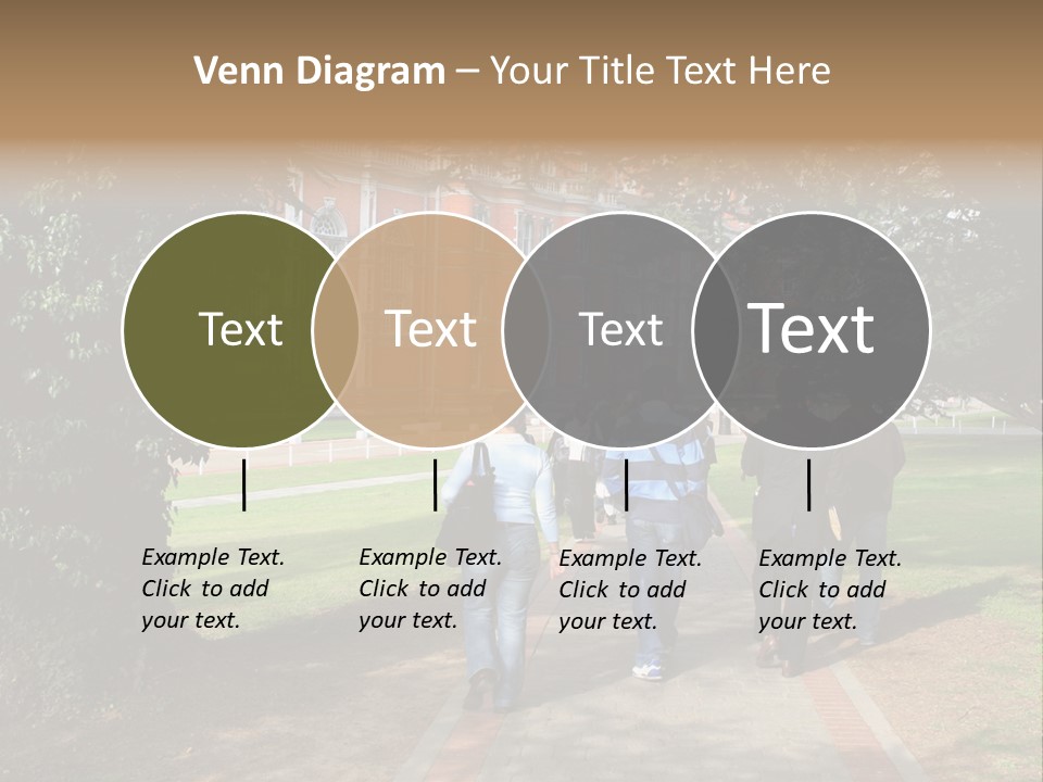 Students Walking To College PowerPoint Template