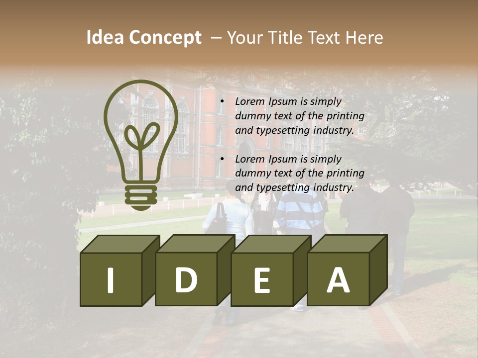 Students Walking To College PowerPoint Template