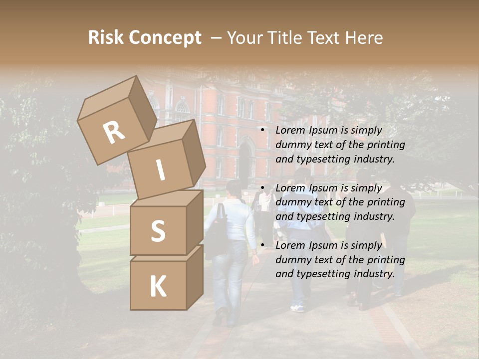 Students Walking To College PowerPoint Template