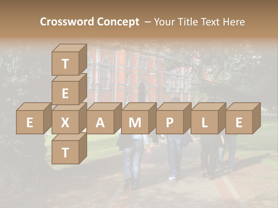 Students Walking To College PowerPoint Template