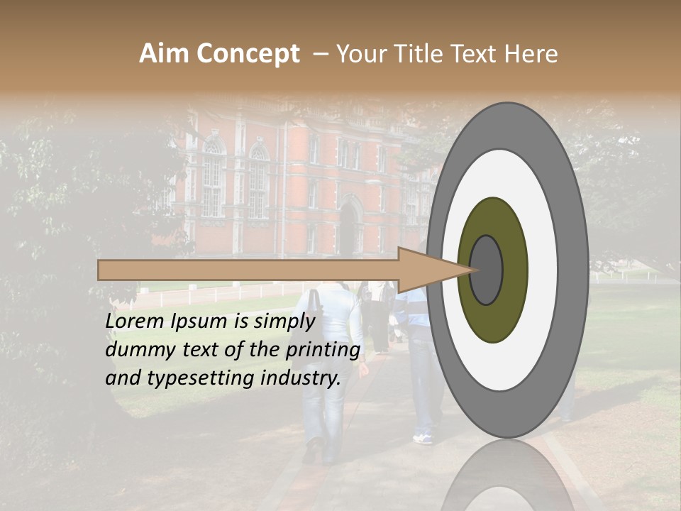 Students Walking To College PowerPoint Template