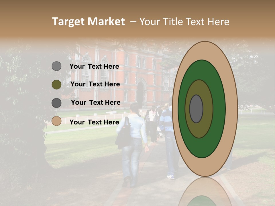 Students Walking To College PowerPoint Template