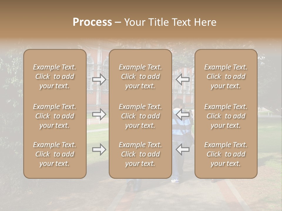 Students Walking To College PowerPoint Template