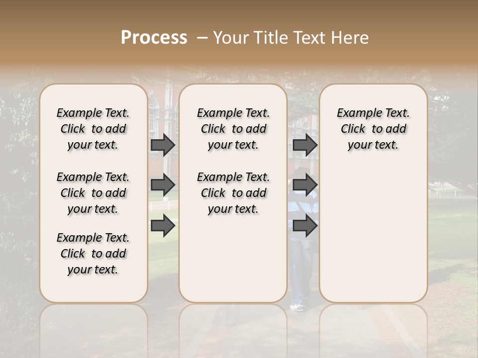 Students Walking To College PowerPoint Template