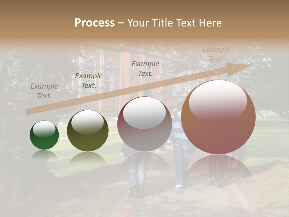 Students Walking To College PowerPoint Template