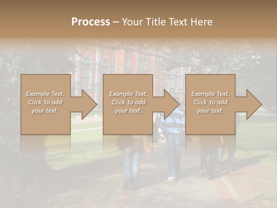 Students Walking To College PowerPoint Template