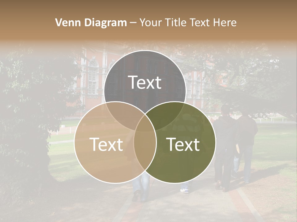 Students Walking To College PowerPoint Template