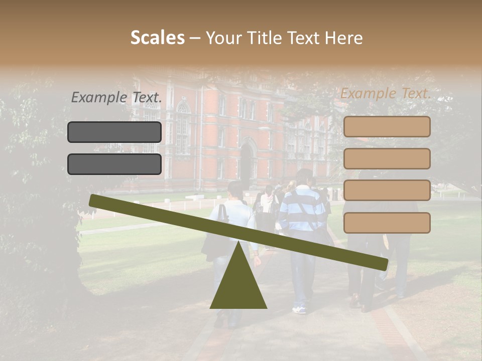 Students Walking To College PowerPoint Template