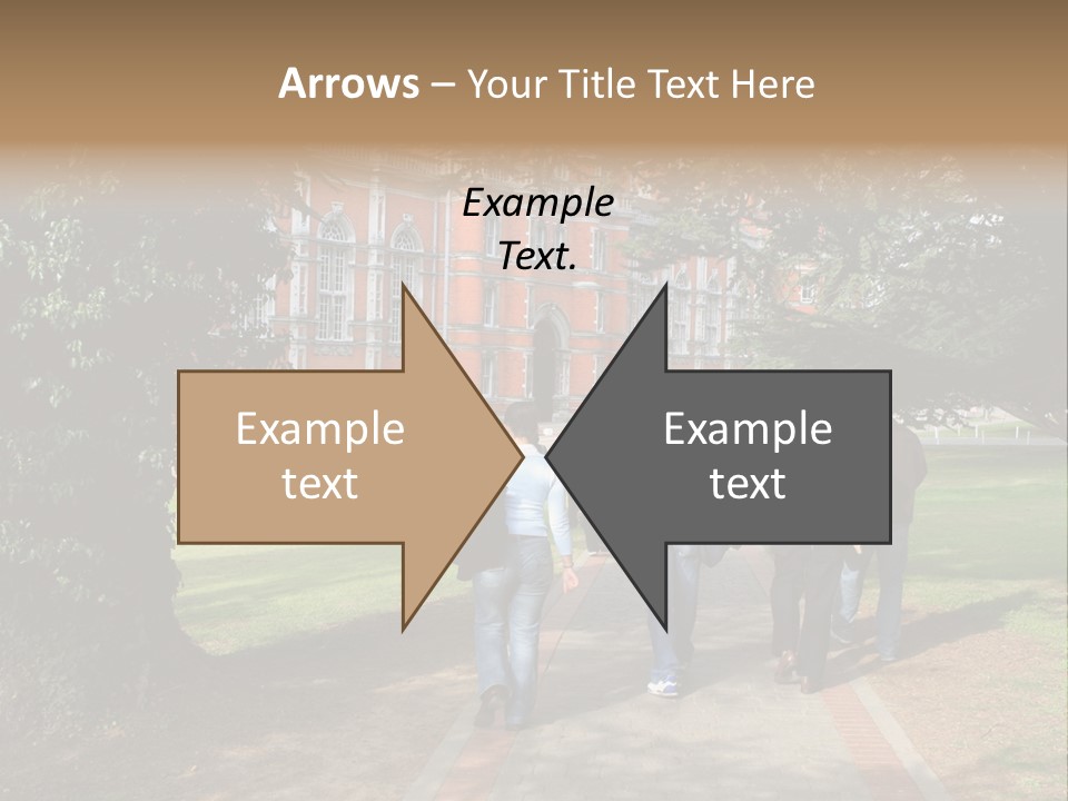 Students Walking To College PowerPoint Template