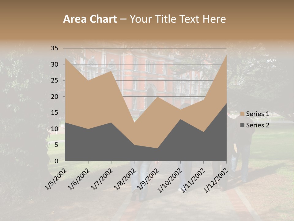 Students Walking To College PowerPoint Template