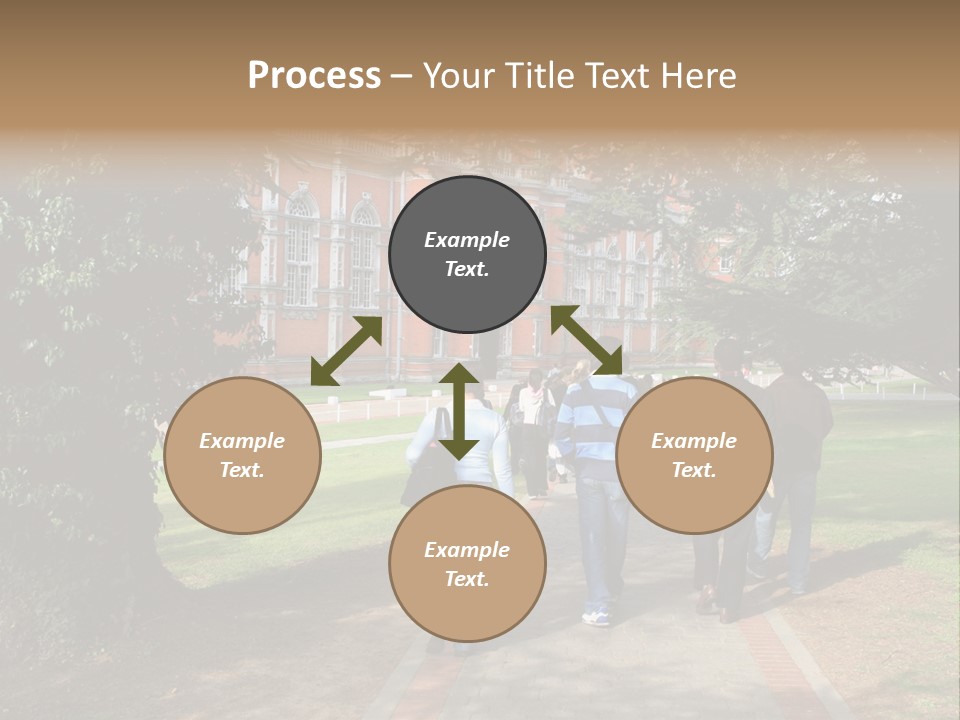 Students Walking To College PowerPoint Template