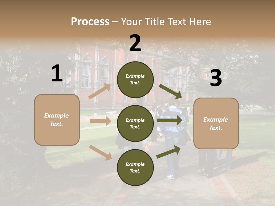 Students Walking To College PowerPoint Template