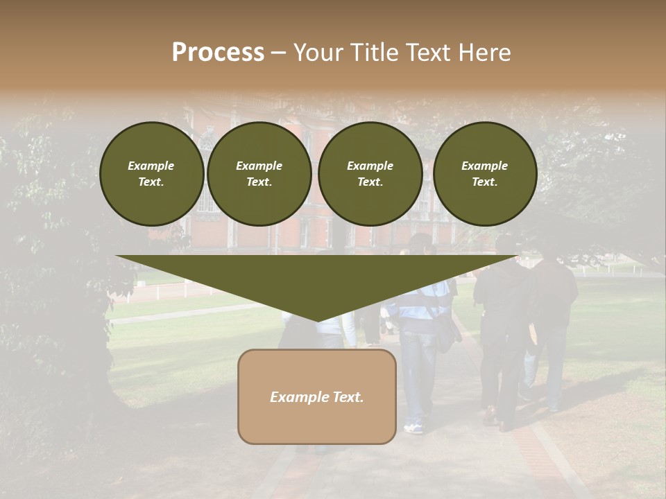 Students Walking To College PowerPoint Template