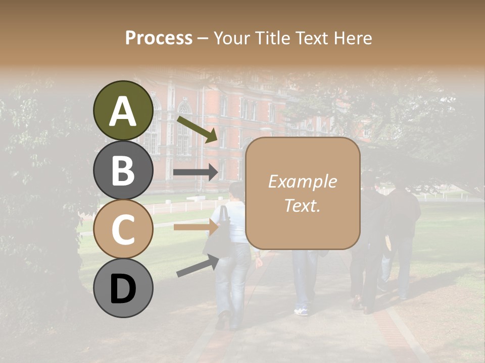 Students Walking To College PowerPoint Template