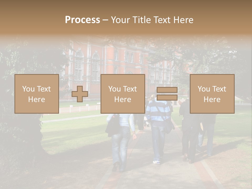 Students Walking To College PowerPoint Template