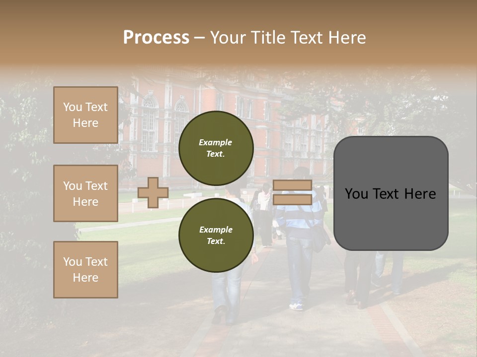 Students Walking To College PowerPoint Template