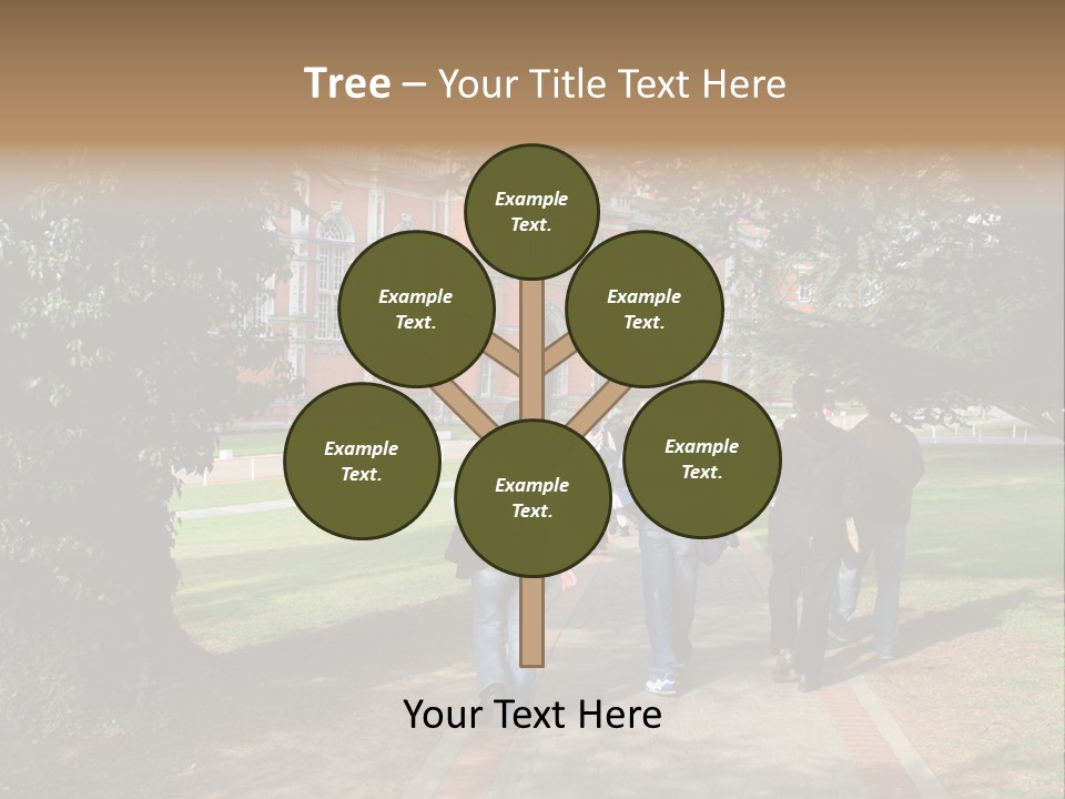 Students Walking To College PowerPoint Template