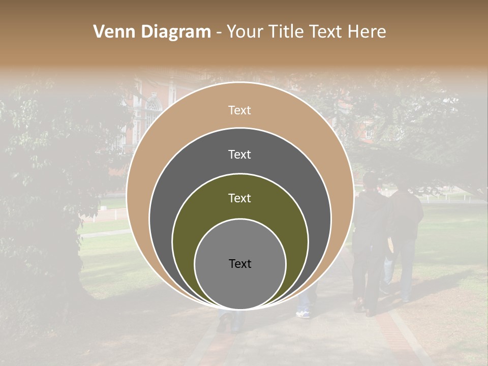 Students Walking To College PowerPoint Template