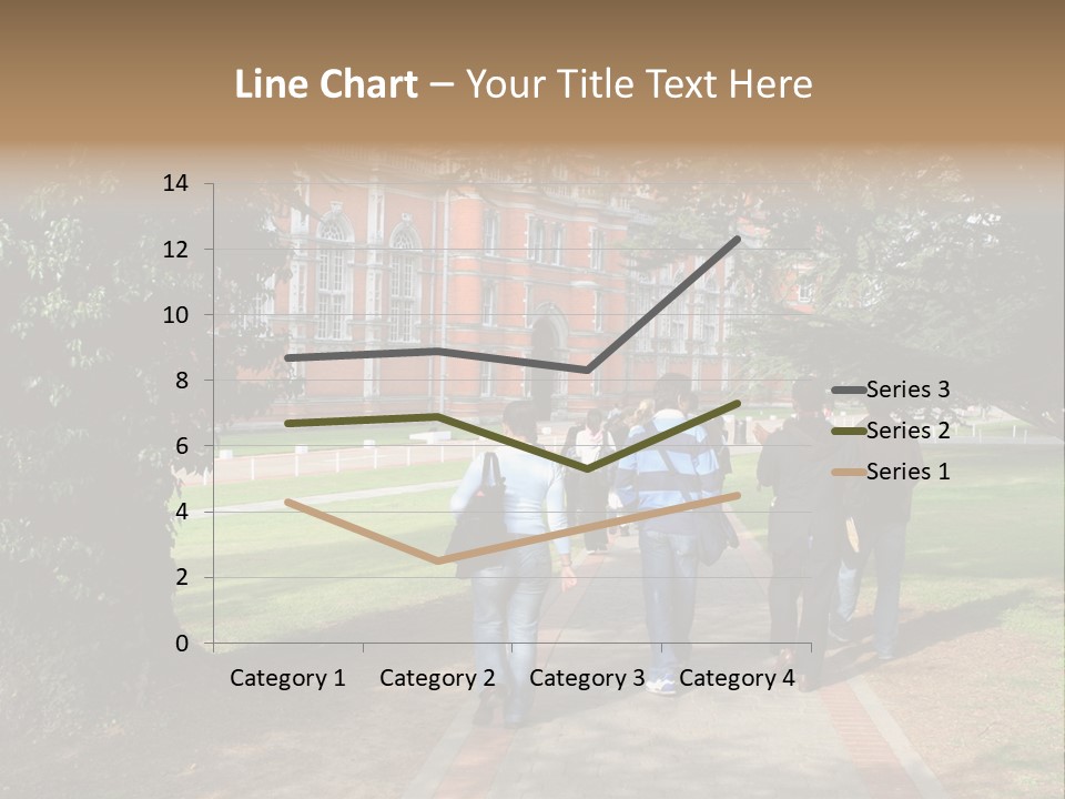 Students Walking To College PowerPoint Template