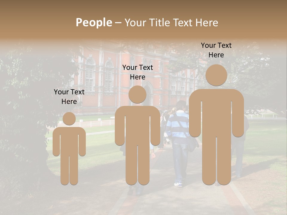 Students Walking To College PowerPoint Template