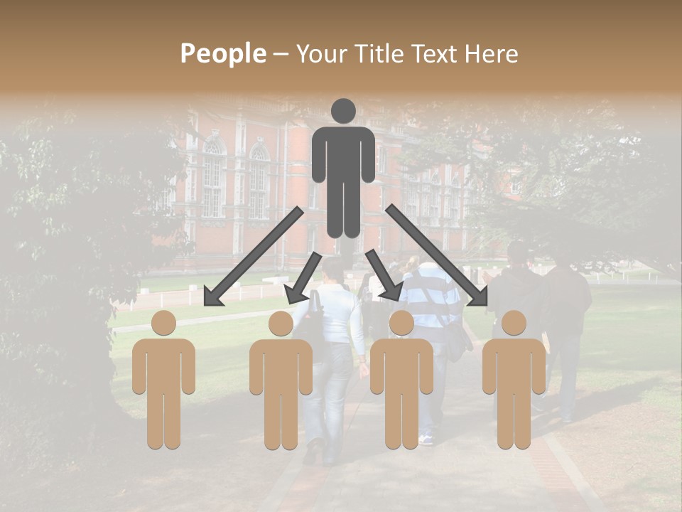 Students Walking To College PowerPoint Template