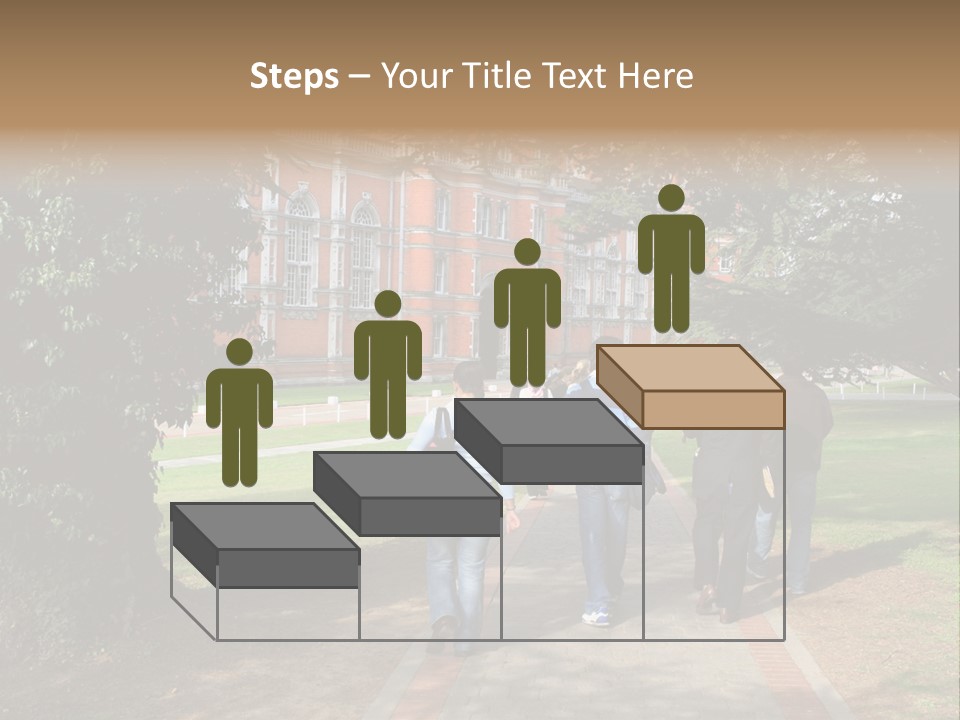 Students Walking To College PowerPoint Template