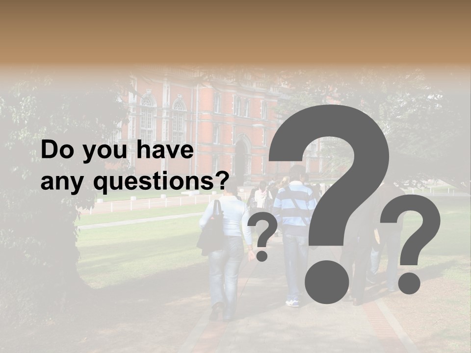 Students Walking To College PowerPoint Template