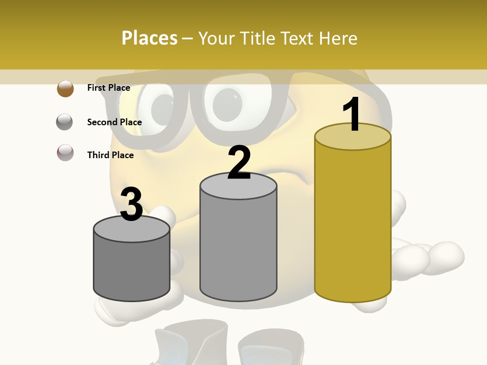 Illustration Over White Of An Emoticon Guy Looking Confused. PowerPoint Template