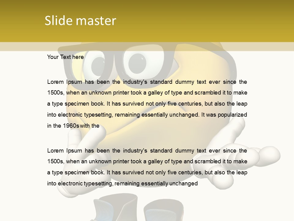 Illustration Over White Of An Emoticon Guy Looking Confused. PowerPoint Template