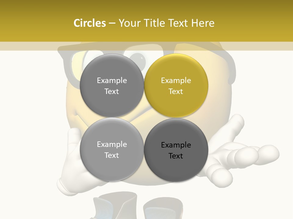 Illustration Over White Of An Emoticon Guy Looking Confused. PowerPoint Template